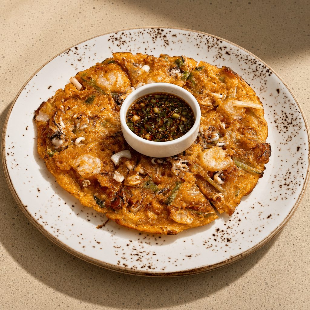 Korean Pancake - Seafood & Kimchi.