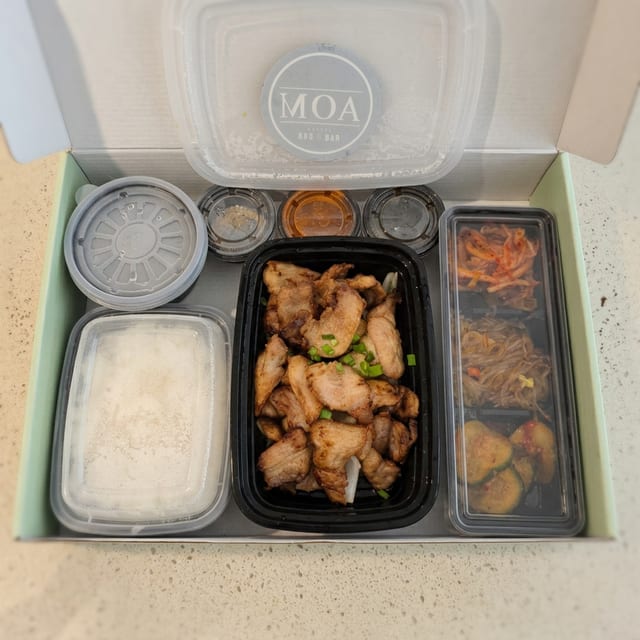 Meat Platter with Korean BBQ.
